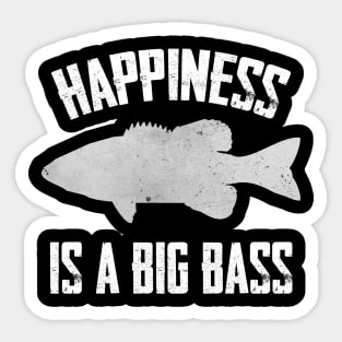 Happiness is a Big Bass Funny Fish Fishing Sticker